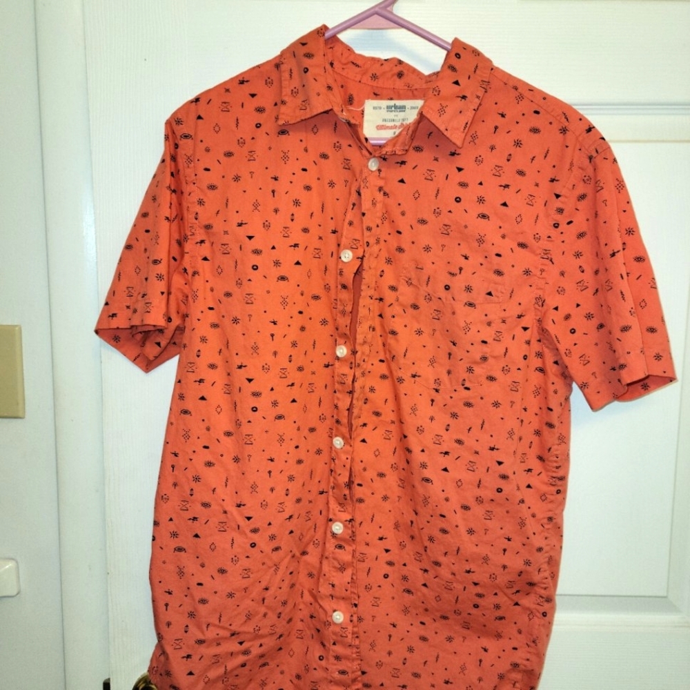 Urban Pipeline Orange Button Up Shirt